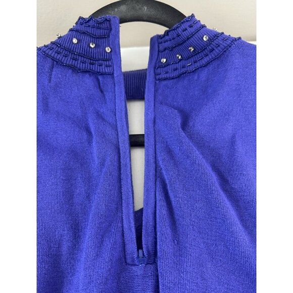 Finity Purple Beaded Celestial Choker Collar Blouse XL Fairycore Whimsigoth - Picture 3 of 8